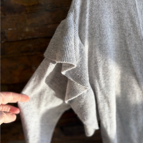 Line & Dot Heather Gray Ruffle Cardigan - Picture 3 of 6